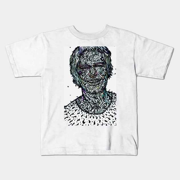 TIMOTHY LEARY watercolor and ink portrait Kids T-Shirt by lautir